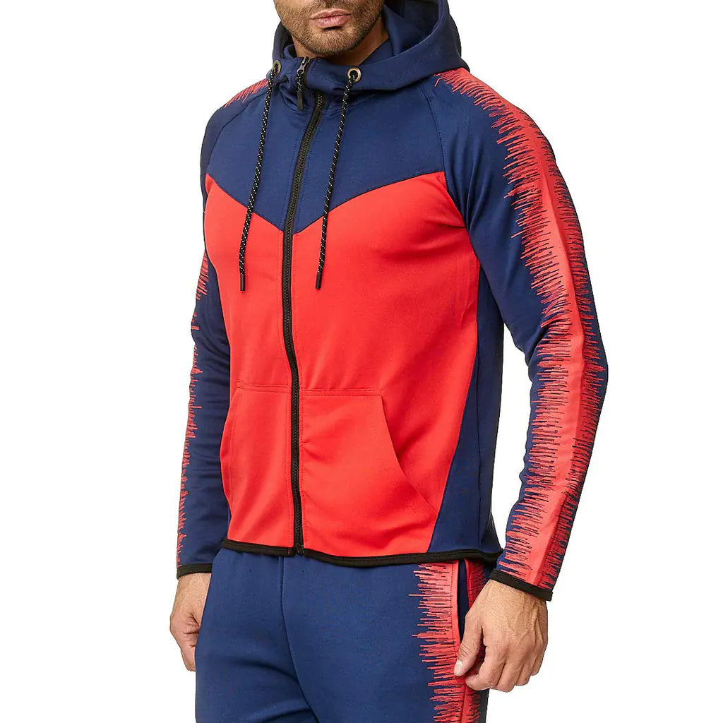 Conjunto de sudadera y bloques de color para hombre