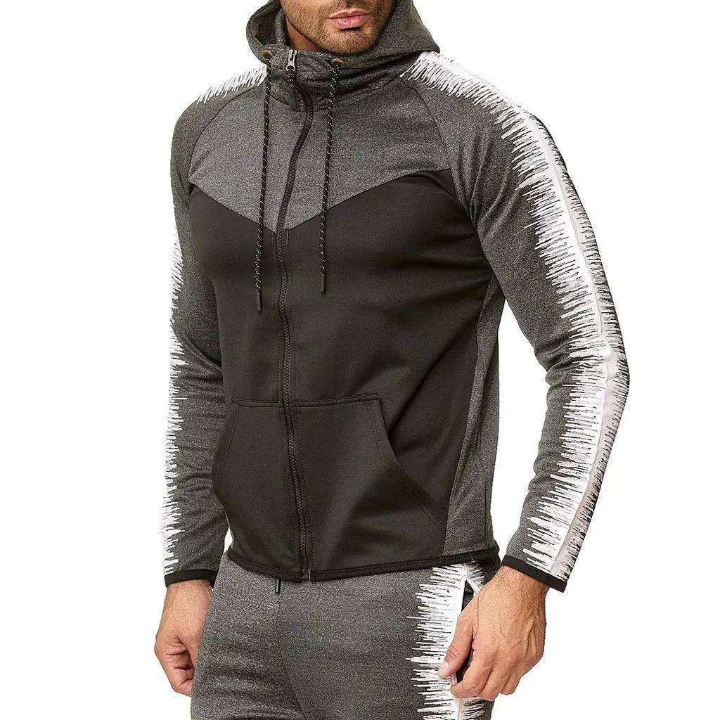 Conjunto de sudadera y bloques de color para hombre