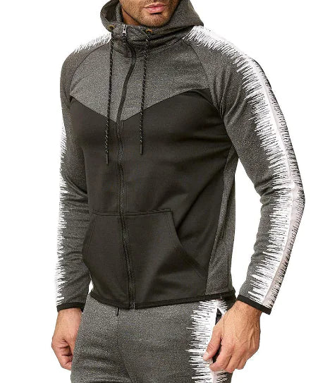 Conjunto de sudadera y bloques de color para hombre