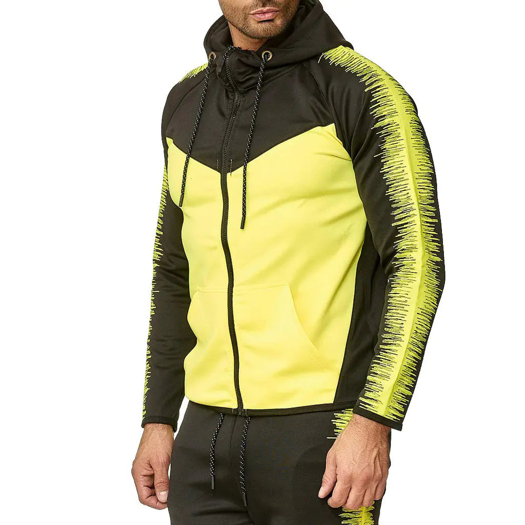 Conjunto de sudadera y bloques de color para hombre