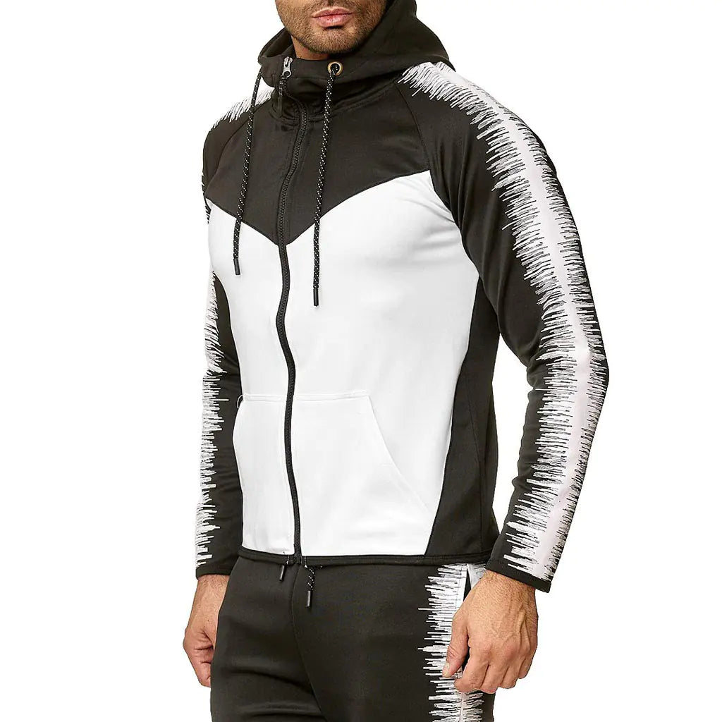 Conjunto de sudadera y bloques de color para hombre