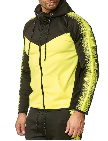 Conjunto de sudadera y bloques de color para hombre